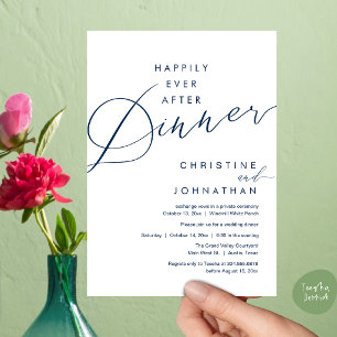 Happily Ever After Dinner Romantic Elegant Wedding Invitation