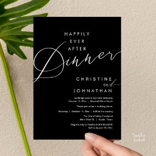 Happily Ever After Dinner Romantic Elegant Wedding Invitation