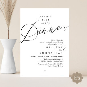 Happily Ever After Dinner Romantic Wedding Party Invitation
