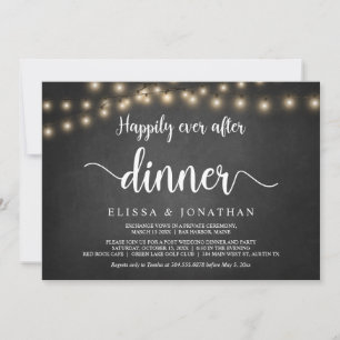 Happily Ever After Dinner, String Light, Elopement Invitation