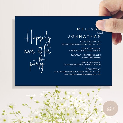 Happily Ever After Dinner Wedding Elopement Invitation