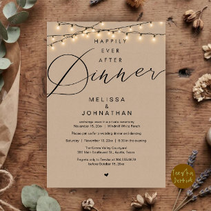 Happily Ever After Dinner Wedding Elopement Party Invitation