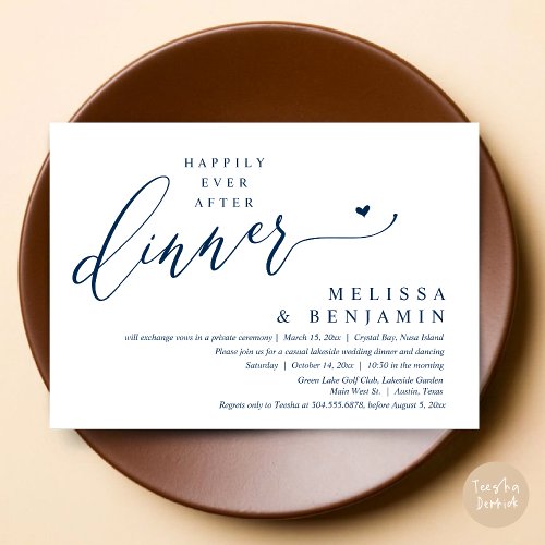 Happily Ever After Dinner Wedding Heart Invitation