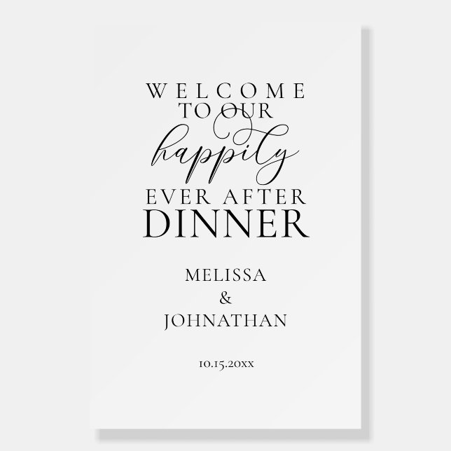 Happily Ever After Dinner Welcome Foam Board (Front)