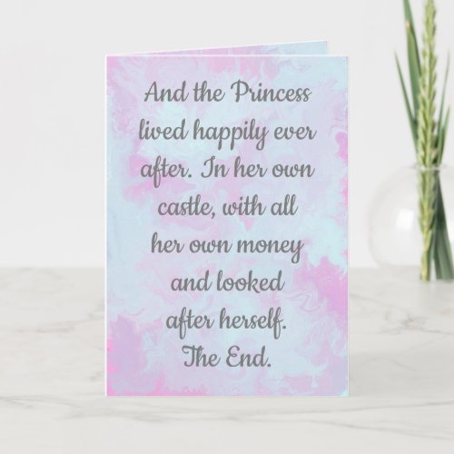 Happily Ever After, Divorce card. Card