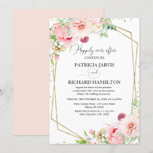 Happily Ever After Elegant Floral Vow Renewal Invitation