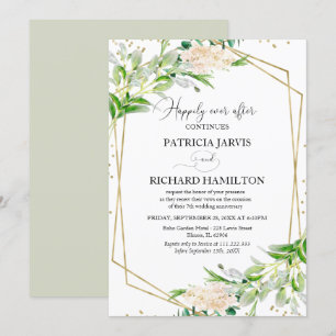Happily Ever After Elegant Greenery Vow Renewal Invitation