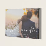 Happily Ever After Elegant Overlay Wedding Photo Faux Canvas Print at Zazzle