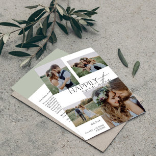 Happily Ever After Elegant Photo Modern Wedding Announcement