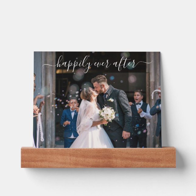 Happily Ever After Elegant Photo Wedding Picture Ledge (Front)