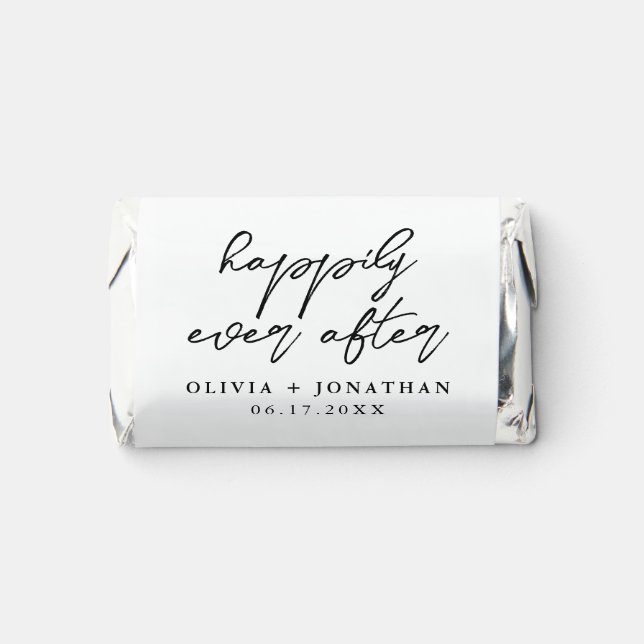 Happily Ever After Elegant Script Wedding Hershey's Miniatures (Front)