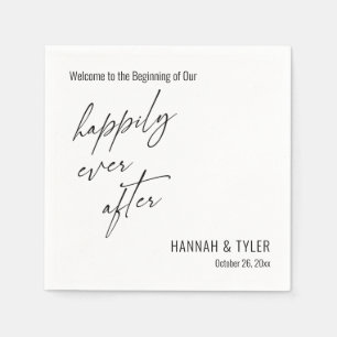 Happily Ever After Elegant Simple Typography Napkins