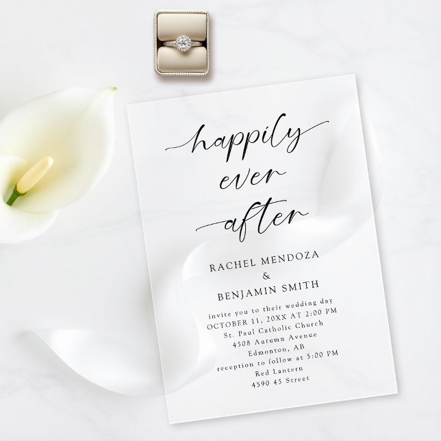 Happily Ever After Elegant Wedding Minimal Simple Acrylic Invitations (Creator Uploaded)