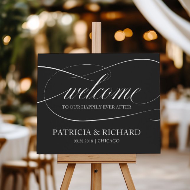 Happily Ever After Elegant Wedding Welcome Poster (Creator Uploaded)