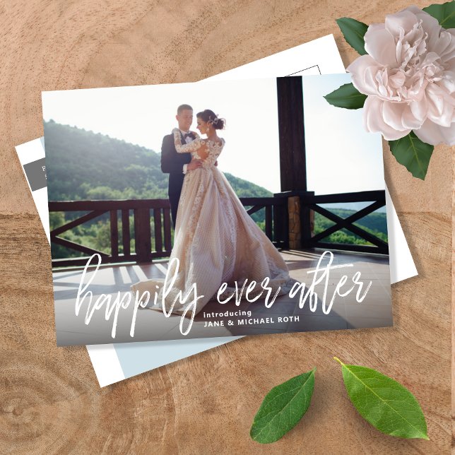 Happily Ever After Elopement Announcement Postcard (Creator Uploaded)