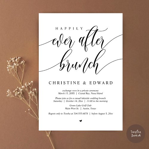 Happily Ever After Elopement Brunch Invitation