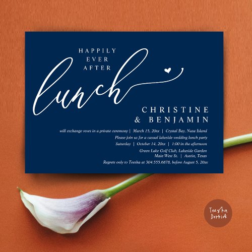 Happily Ever After Elopement Lunch Celebration Invitation