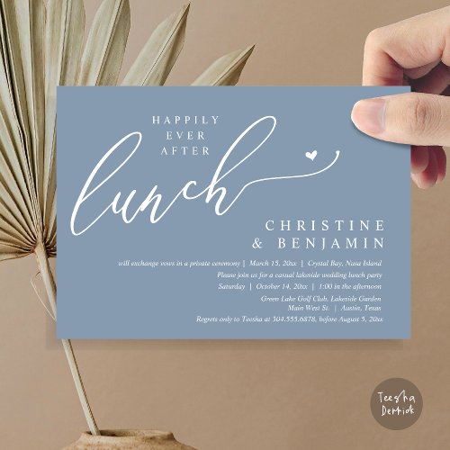 Happily Ever After Elopement Lunch Celebration Invitation