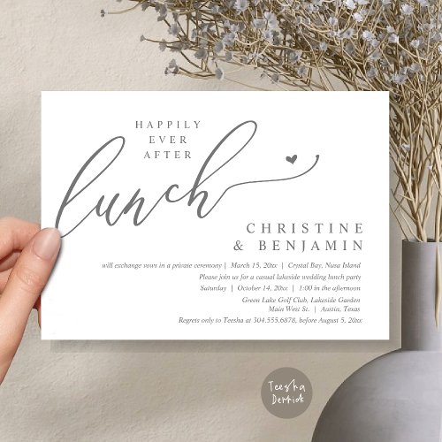 Happily Ever After Elopement Lunch Celebration Invitation