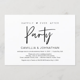 Happily ever after elopement party, Casual Invitation