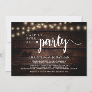Happily Ever After Elopement Party, String Light Invitation