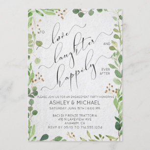 Happily Ever After Eucalyptus Engagement Party Invitation