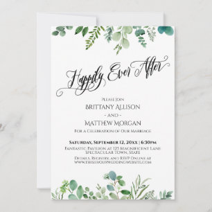 Happily Ever After Eucalyptus Greenery Reception Invitation