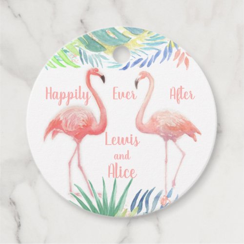 Happily Ever After _ Fairy Tale For Two Flamingo Favor Tags