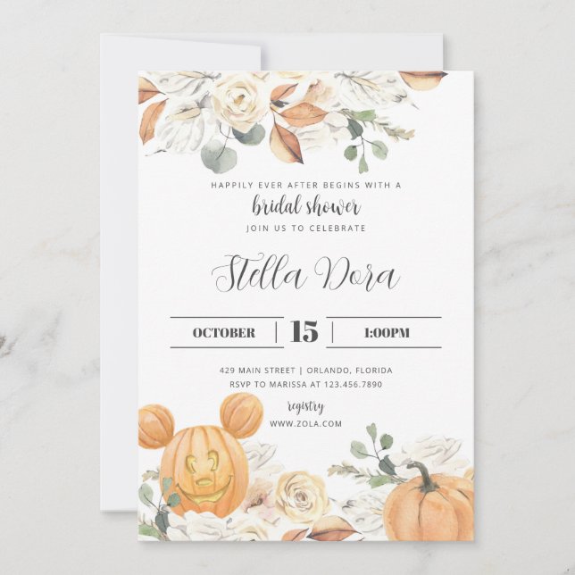 Happily Ever After Fall Bridal Shower Invitation (Front)