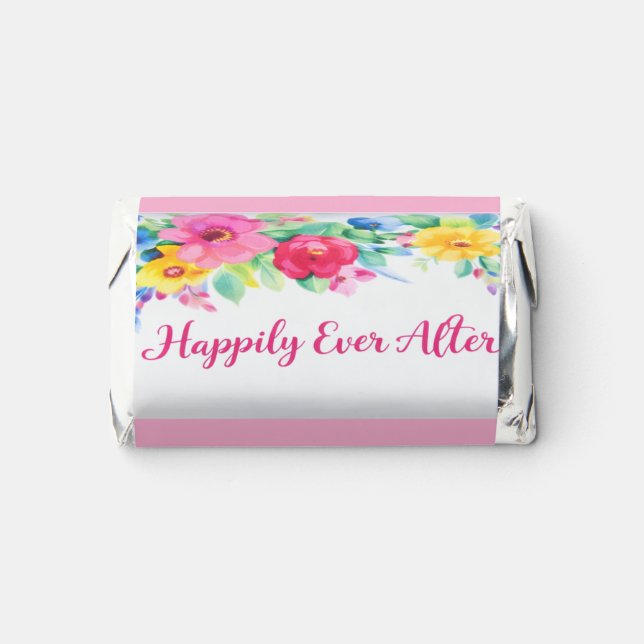 Happily Ever After Floral Chocolate Bar Wrapper Hershey's Miniatures (Front)
