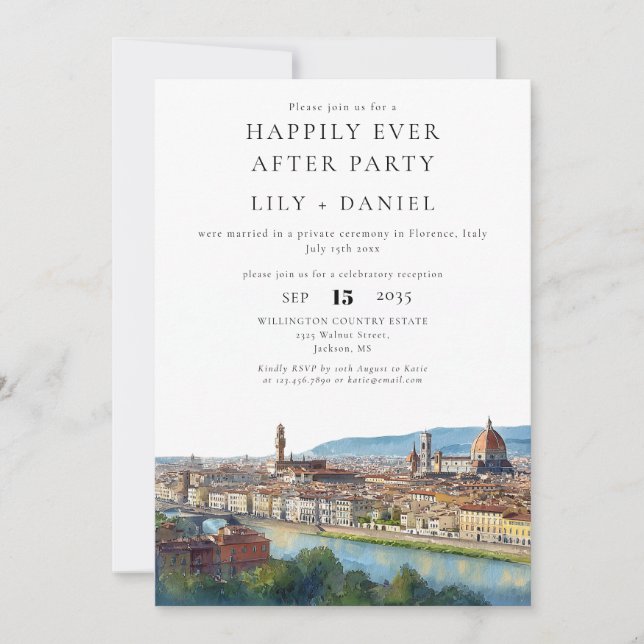 Happily Ever After Florence Italy Wedding Invitation (Front)