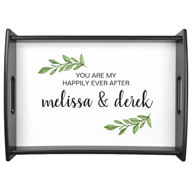 Happily Ever After Foliage Couples Serving Tray (Front)