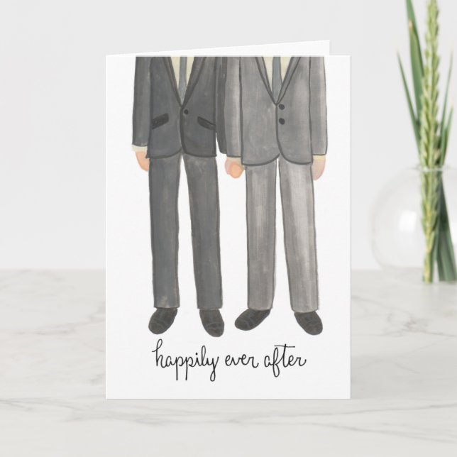 Happily Ever After Gay Couple greeting card (Front)