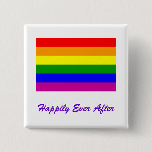 Happily Ever After/Gay Wedding Pinback Button