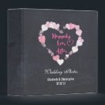 Happily Ever After Glittery Hearts Wedding Photo Binder<br><div class="desc">A personalized wedding photo album designed with a romantic illustration of a bunch of little pink glittering hearts forming a heart-shaped frame. Inside it says "Happily Ever After" in a trendy handwritten style font. Set on a black chalkboard background. Personalize the album title, couples' names and wedding date. Could also...</div>