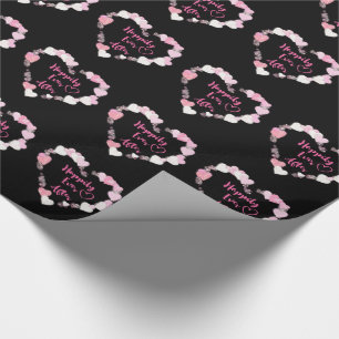 Happily Ever After Glittery Pink Hearts Wedding Wrapping Paper