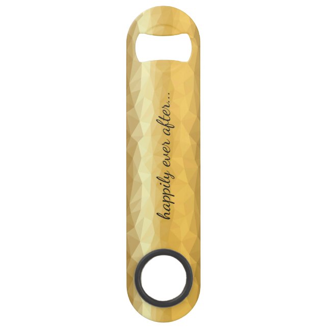 Happily ever after gold metallic bottle opener (Back)