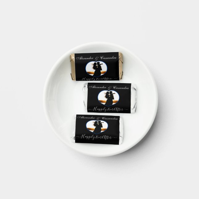 Happily Ever After heart Black White Wedding favor (Plate)