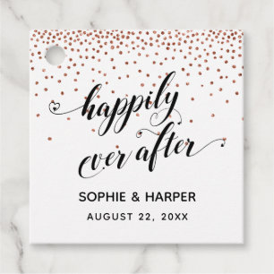Happily Ever After Hearts and Copper Confetti Favor Tags