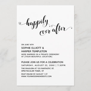 Happily Ever After Hearts Script Reception Only Invitation