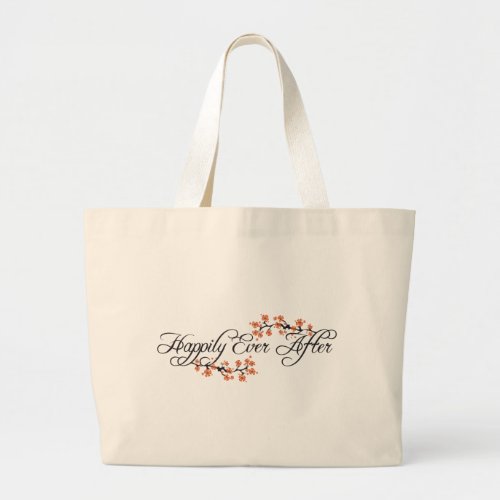 Happily Ever After Hibiscus Chic Tropical Wedding Large Tote Bag