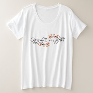 Happily Ever After Hibiscus Tropical Beach Wedding Plus Size T-Shirt