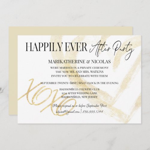 Happily Ever After Hugs  Kisses Wedding Party Invitation