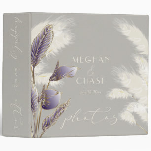 Happily Ever After Ivory Pampas Grass Photo 3 Ring Binder