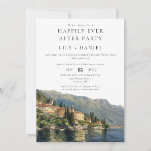 Happily Ever After Lake Como Italy Wedding Invitation