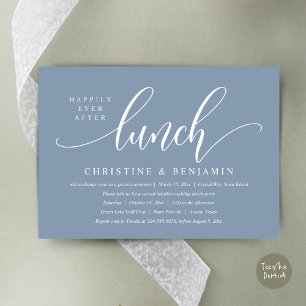 Happily Ever After Lunch Elopement, Modern Script Invitation
