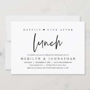 Happily Ever After Lunch Minimalist Wedding Party Invitation