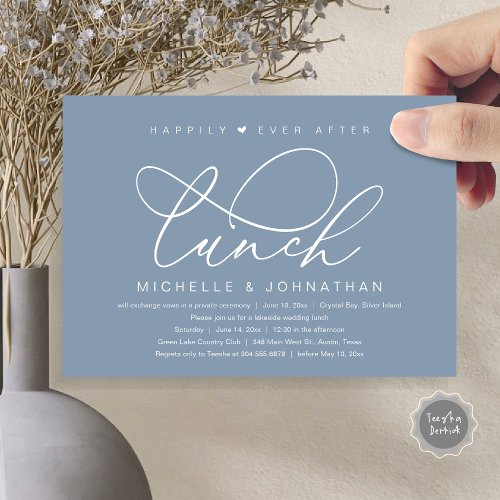 Happily Ever After Lunch Modern Romantic Party Invitation