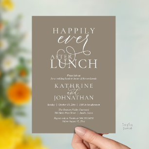 Happily Ever After Lunch Post Wedding Elopement Invitation
