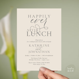 Happily Ever After Lunch Post Wedding Elopement Invitation